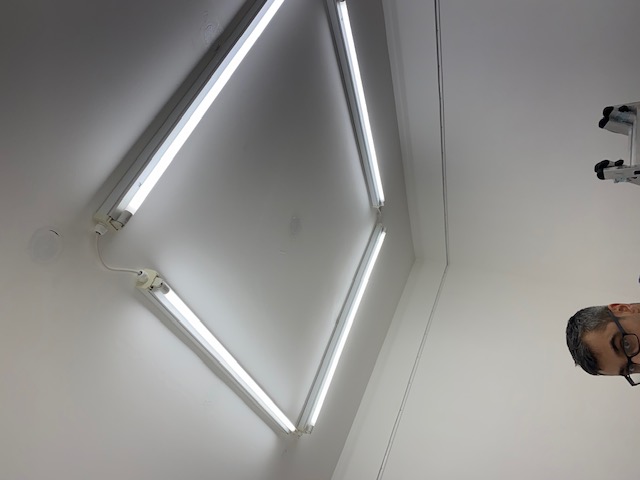 LED strip lighting installed on ceiling for ambient lighting