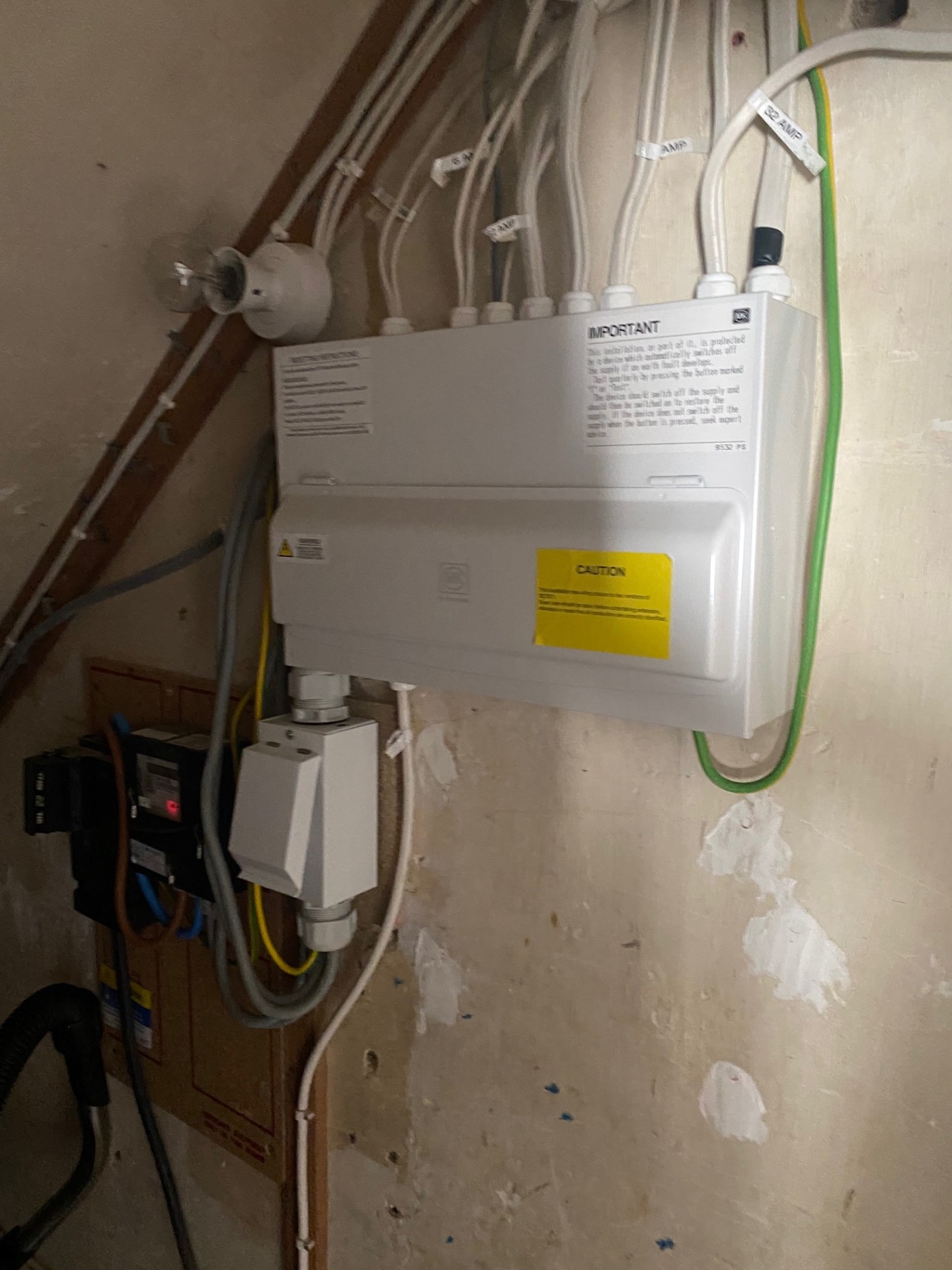 Modern consumer unit with RCD protection installed