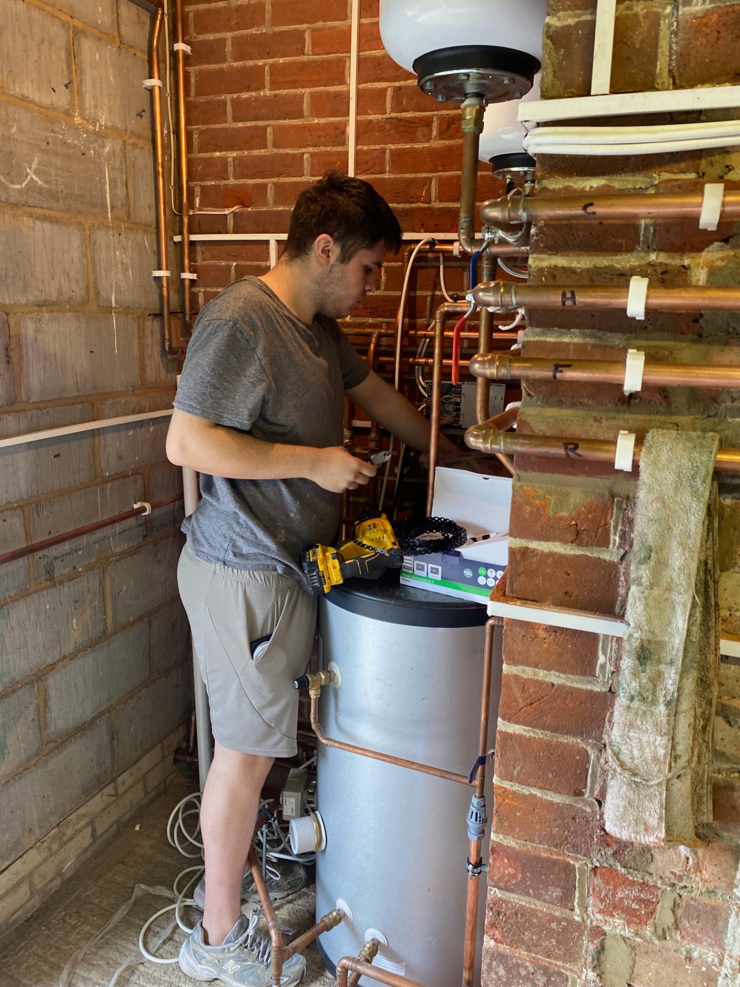 Electrician working on emergency electrical repair
