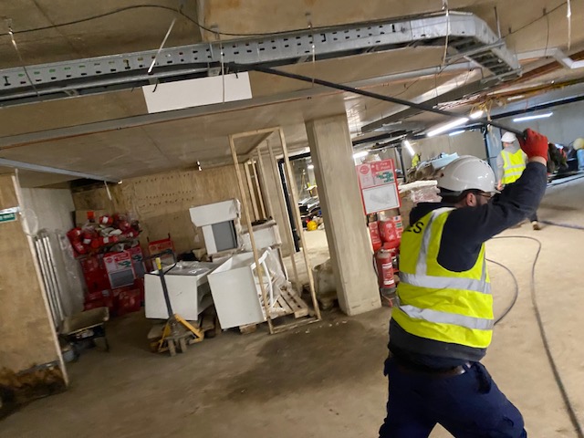 Vertical cable run on commercial site