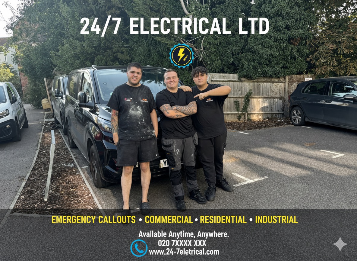 24/7 Electrical team group photo at industry event